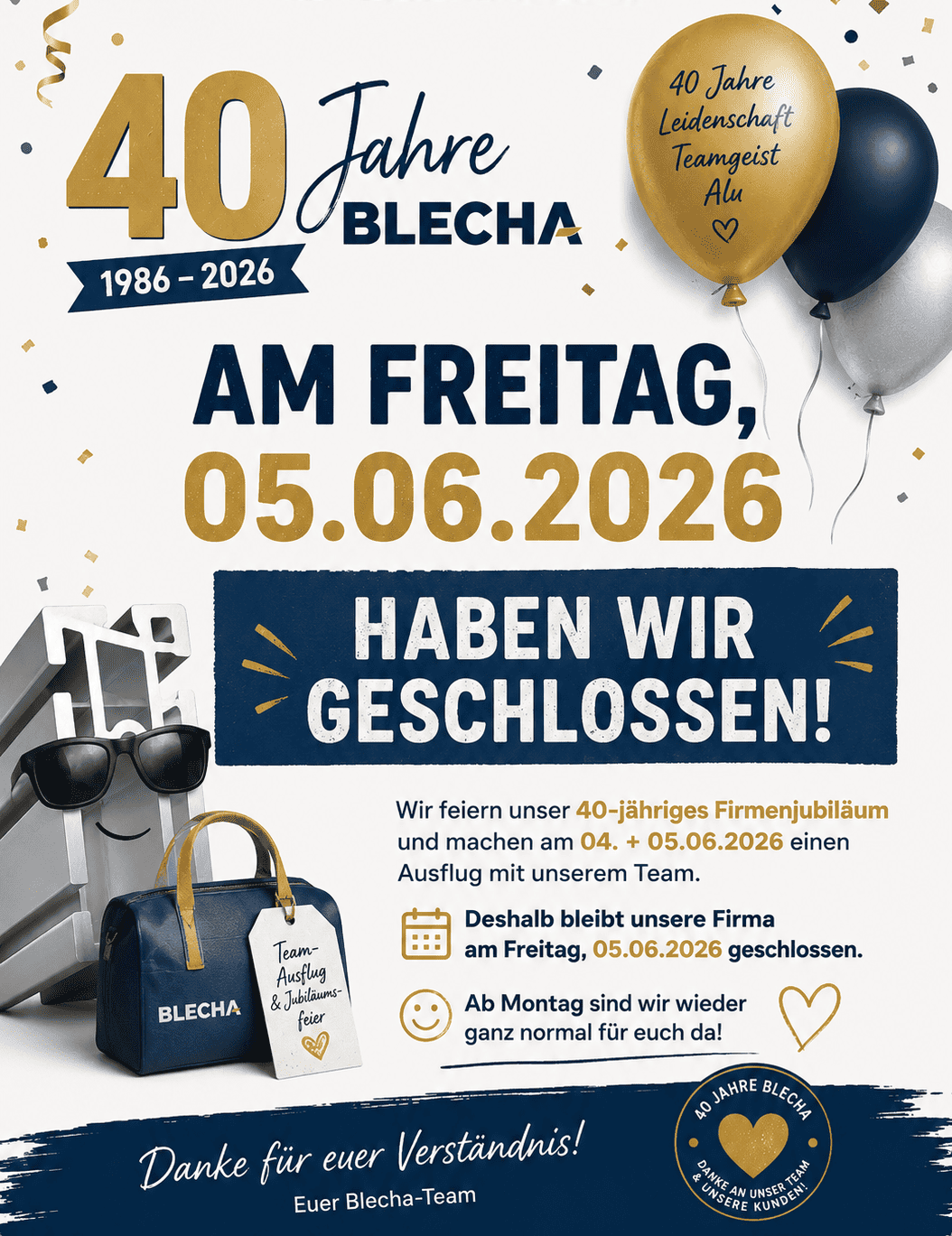 Firmenausflug – wir sind heute geschlossen